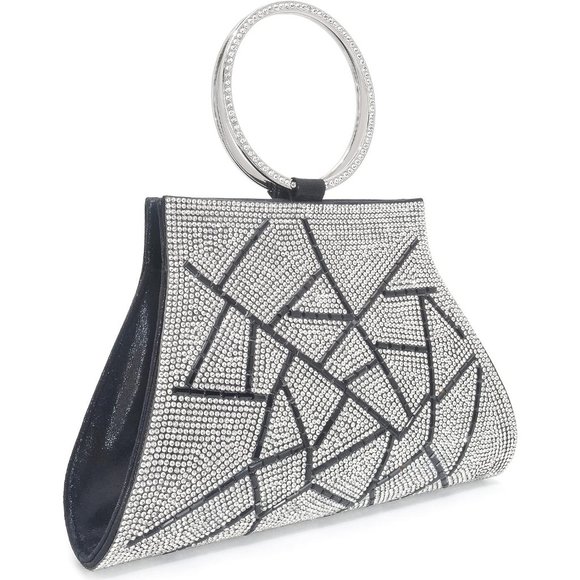 MOSSMON Crystal Bride and Bridesmaid Elegant Wristlet Bag for Women - Picture 2 of 7